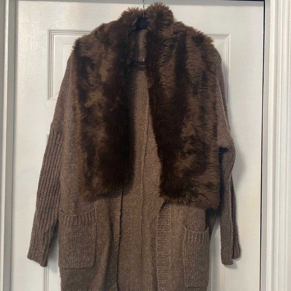 Jacket with faux fur size s. WORN ONCE